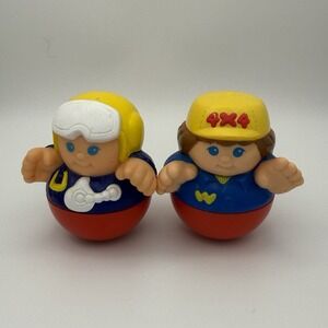 Vintage Playskool Weebles Wobble Lot of 2 Figures People 1987